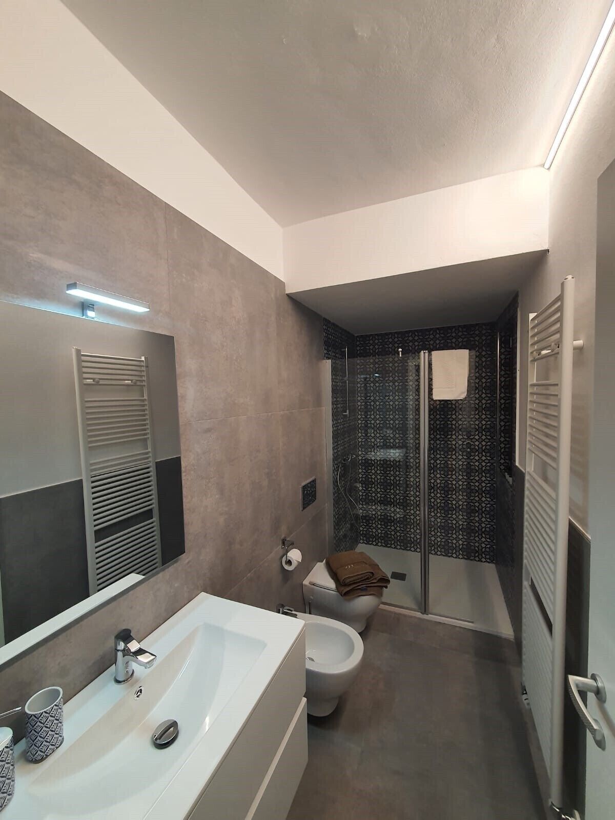 Dusche, Haartrockner, Bidet, Handtücher