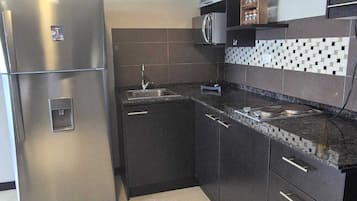 Microondas y placa de cocina