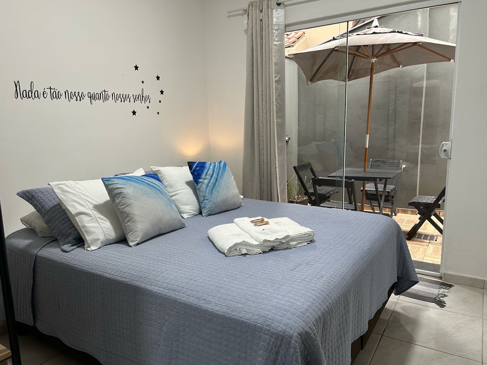 1 bedroom, desk, iron/ironing board, travel cot