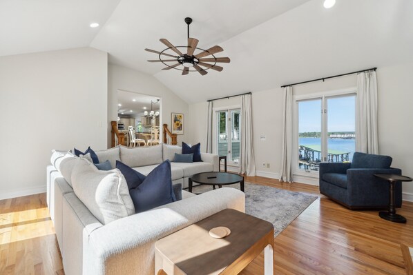 Smart TV, fireplace, video games, foosball