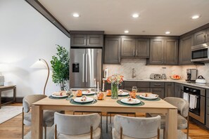 Microwave, oven, stovetop, dishwasher - Slope-side Stay w/ fireplace, hot tub  and  spa access, steps away from Gondola One (Vail)