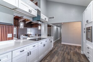 Microwave, oven, stovetop, dishwasher