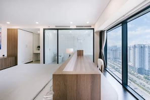 Superior Apartment, 2 Bedrooms, Kitchen, City View | Minibar, desk, laptop workspace, blackout drapes - PentStudio West Lake by Emily in Town (Hanoi)