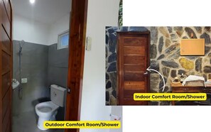 Dusche, Bidet, Handtücher, Seife