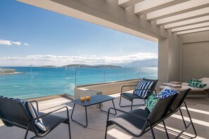 Comfort Apartment, Balcony, Sea View | Terrace/patio - Altius Blue Apartments (Agios Nikolaos)