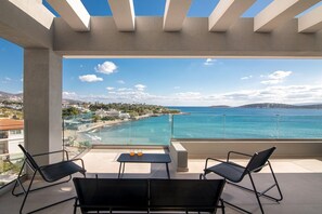 Comfort Apartment, Balcony, Sea View | Terrace/patio - Altius Blue Apartments (Agios Nikolaos)