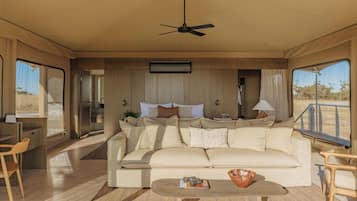 Luxury Tent, 1 King Bed, Resort View | Blackout curtains, iron/ironing board, free WiFi, bed sheets