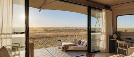 Luxury Tent, 1 King Bed, Resort View | Blackout drapes, iron/ironing board, free WiFi, bed sheets