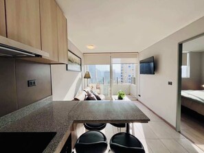 1 bedroom, iron/ironing board, free WiFi, bed sheets - BUHO | Urban Plaza Vespucio | Laundry Parking Pet (Santiago)