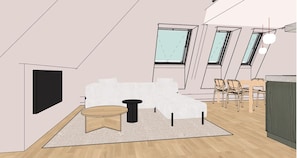 Dúplex Confort, vistas al lago | 1 dormitorio, espacio para trabajar con un portátil, wifi gratis