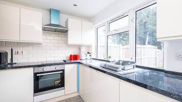 Microwave, oven, stovetop, dishwasher