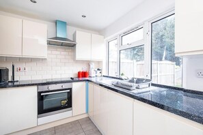 Microwave, oven, stovetop, dishwasher