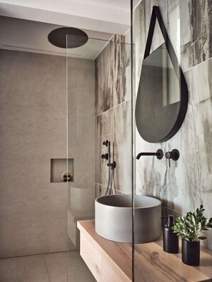 Ducha, secador de pelo y toallas