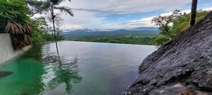 A infinity pool with a view of mountains and greenery. - On the way to Ella, Udawalawa, Mirissa. Hike Adams Peak. 3 AC rooms with a pool (Kuruwita)