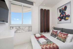 2 bedrooms, desk, iron/ironing board, travel crib - Sky 2BR condo w/ Pool and Sea Views by HolyGuest (Tel Aviv)