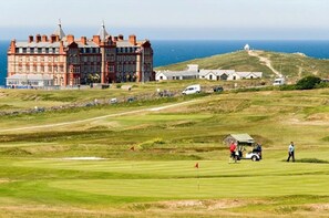 Enjoy a round of golf on our well-maintained course with ocean views.