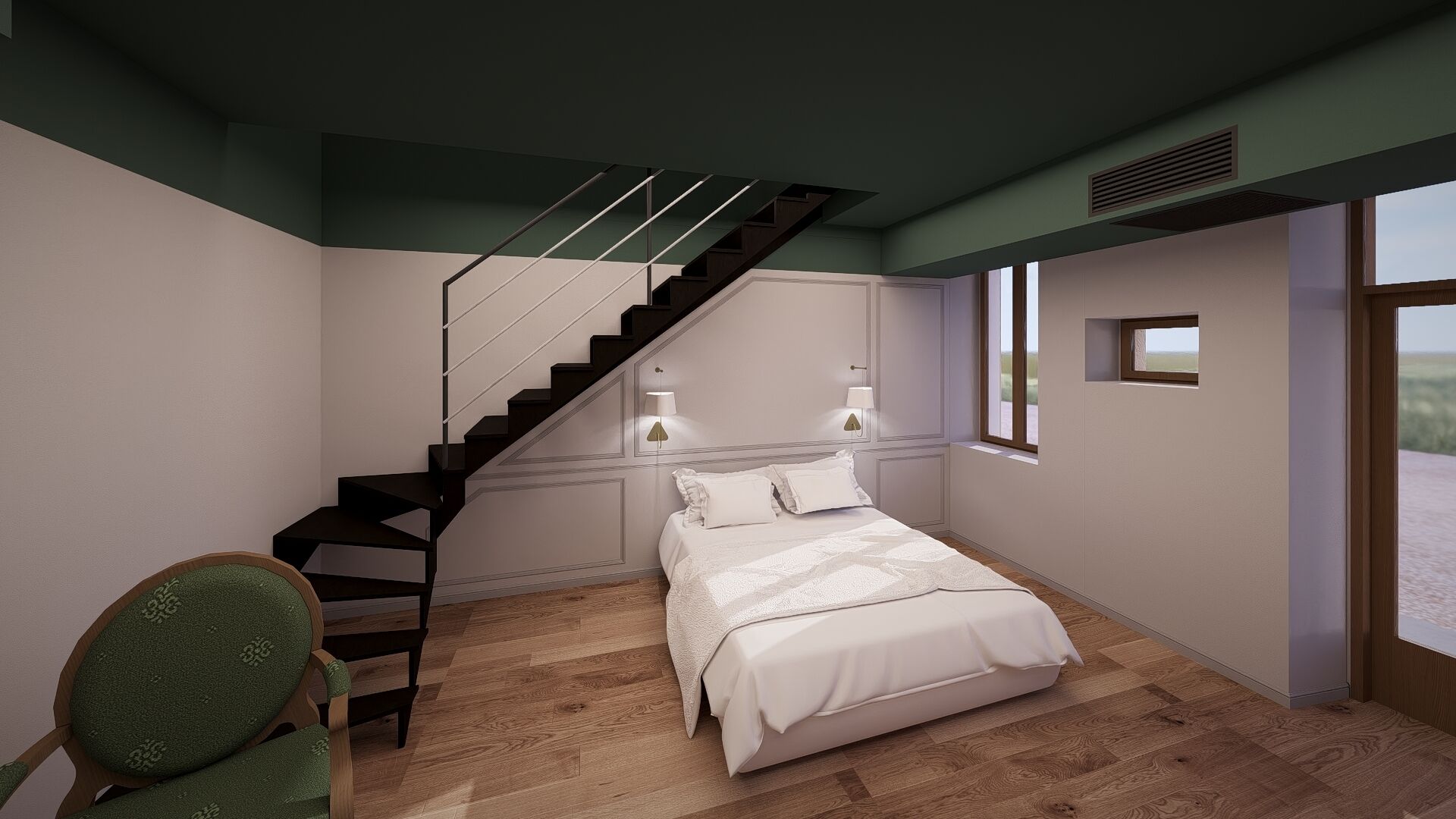 Ropa de cama de alta calidad y caja de seguridad en la habitación 