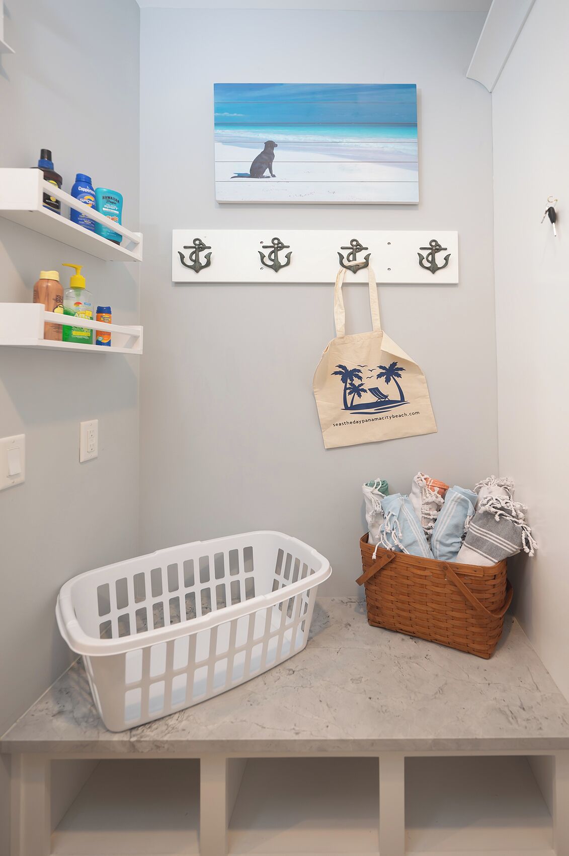 Beach towels and sunscreen. 