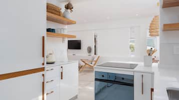 Fridge, oven, stovetop, electric kettle