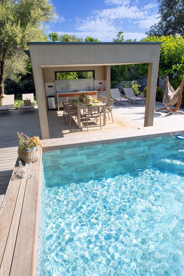 Outdoor pool, a heated pool