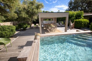 Outdoor pool, a heated pool - Villa les Granges Rated 5 Stars (Antisanti)