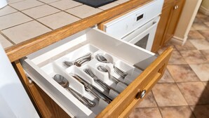 A kitchen drawer with utensils. - Resort Style w/ Balcony, Hot Tub and Full Kitchen (Shanty Bay)