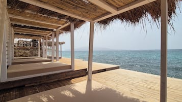 Private beach, sun-loungers, beach umbrellas