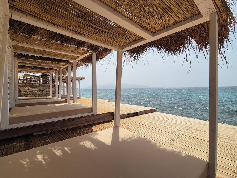 Private beach, sun loungers, beach umbrellas