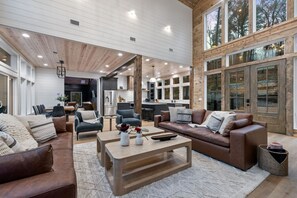 Smart TV, fireplace, video games, books