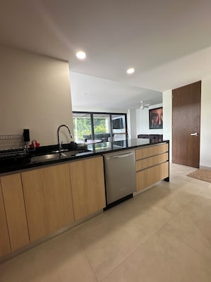 Microwave, oven, stovetop, dishwasher