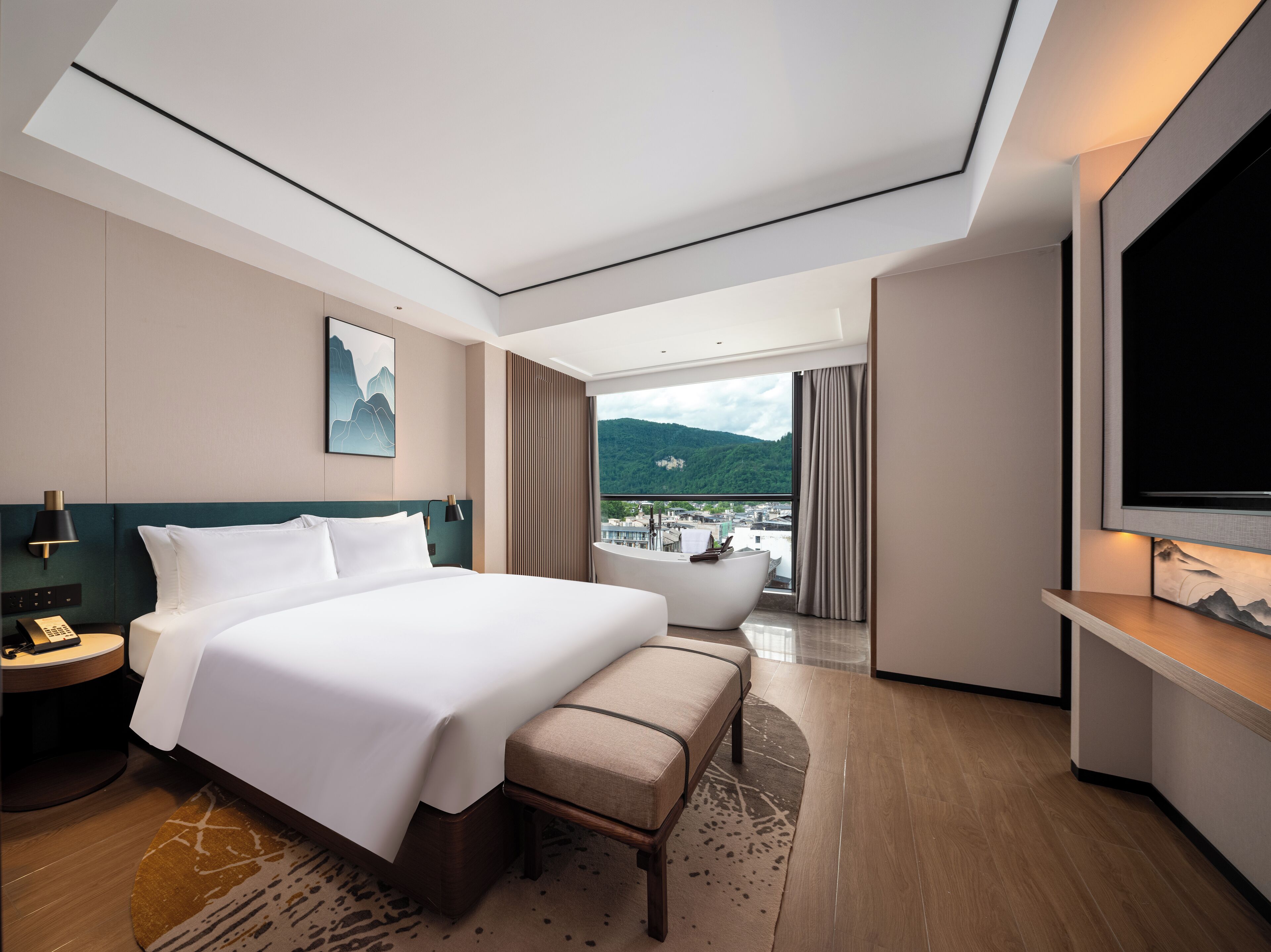 Deluxe Suite, 1 King Bed | Down comforters, blackout drapes, soundproofing, free cribs/infant beds