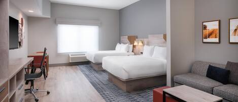 办公桌、笔记本电脑工作区、遮光窗帘、熨斗/熨衣板