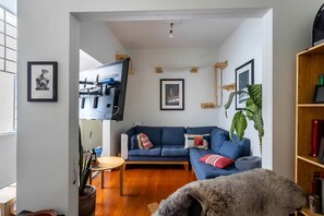 Televisor intel·ligent i llibres 