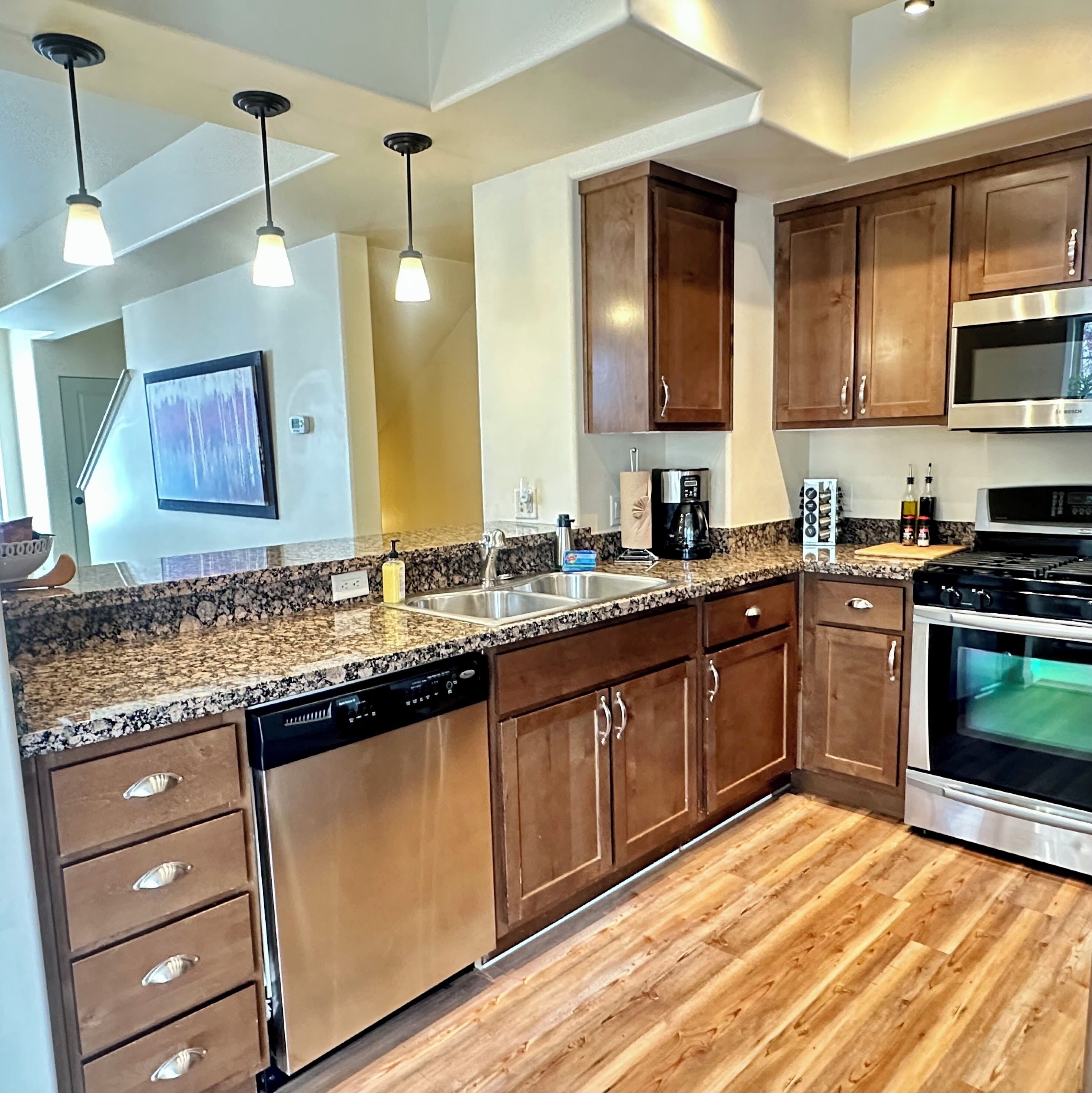 Microwave, oven, stovetop, dishwasher