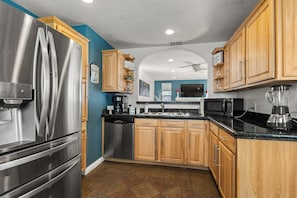Microwave, oven, stovetop, dishwasher
