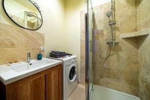 Free toiletries, hair dryer, towels, toilet paper