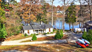 Exterior - Charming Lakefront Home~Hot Tub~Firepit~Lg Covered Deck (Fayetteville)