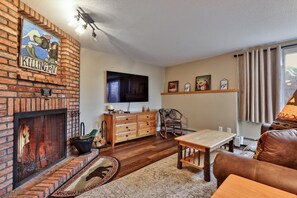 TV, fireplace, DVD player