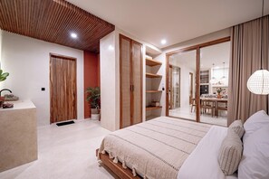 Villa Deluxe, 3 chambres, patio, vue piscine | Draps en coton égyptien, literie de qualité supérieure