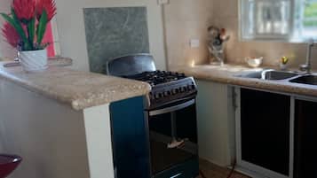 Jääkaappi, mikroaaltouuni, uuni, kahvin-/teenkeitin