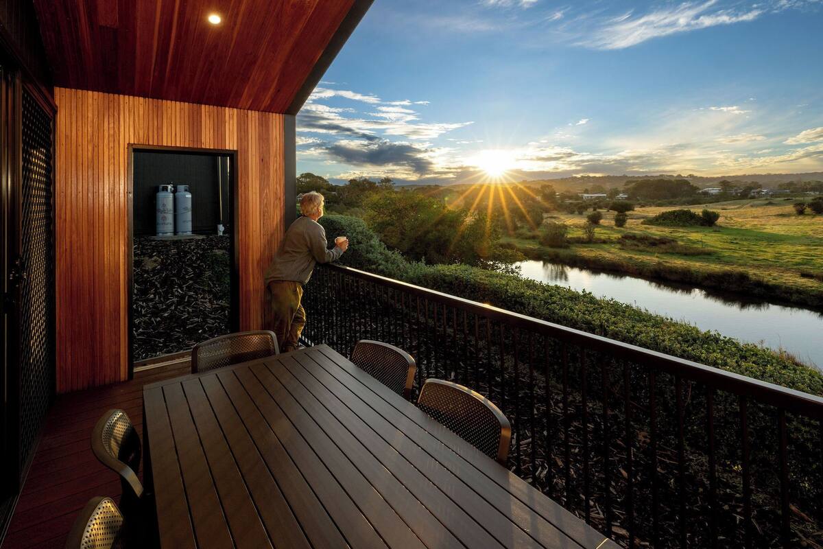 Family Cabin, Balcony, River View | Terrace/patio