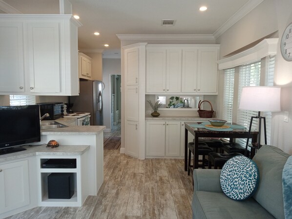 Smart TV, DVD player, foosball, table tennis