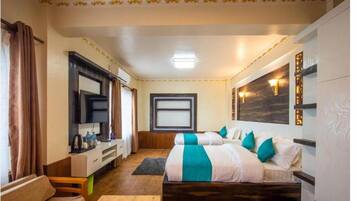 Family Studio Suite, Balcony, Mountain View | Frette Italian sheets, premium bedding, down duvets, pillow-top beds