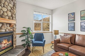 TV, fireplace, offices