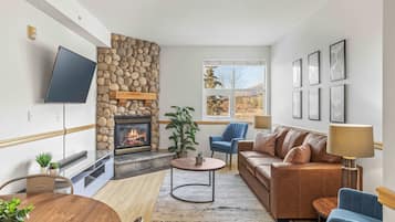 TV, fireplace, offices