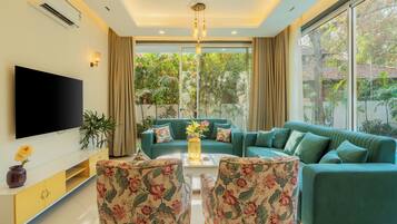 Villa, 4 Bedrooms, Balcony, Garden View | Living area | Flat-screen TV