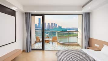 Chambre Double Deluxe, 1 grand lit, balcon, vue océan