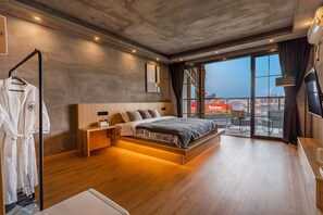 Chambre Double Confort, 1 grand lit, balcon, vue océan