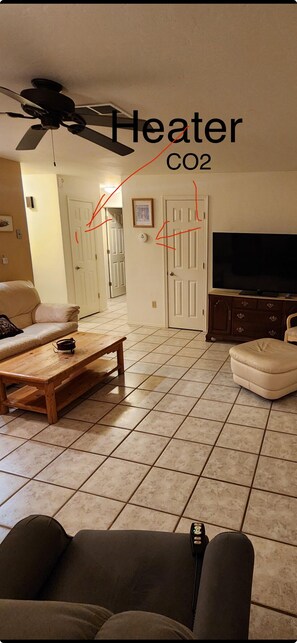 Smart TV, DVD player, books, music library