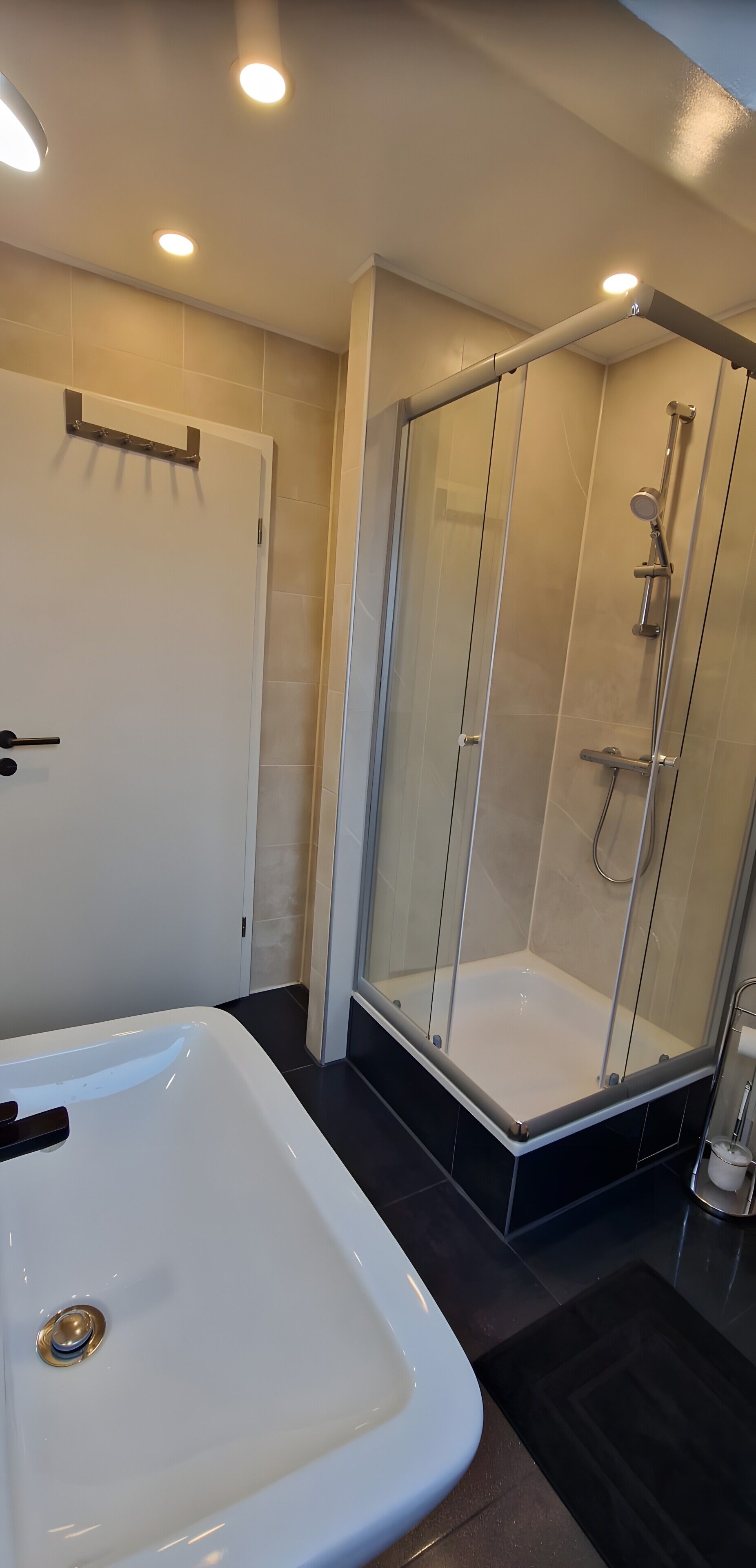 シャワー、ヘアドライヤー、タオル